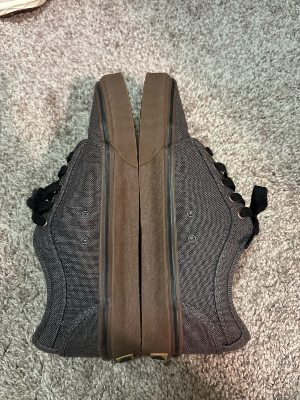 Men's Gray Canvas Lace-Up Vans Skate Shoes